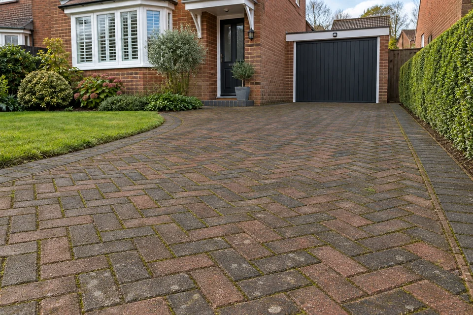Driveway Cleaning: digitally simulated build-up
